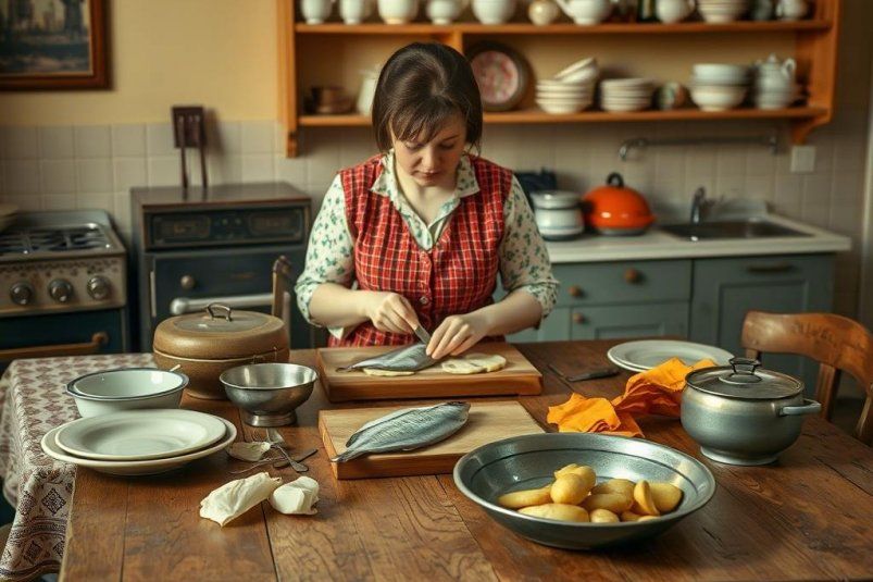 Запечённая сельдь с картофелем: вкус детства из СССР