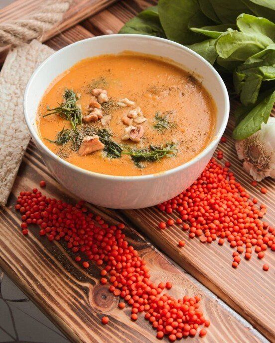 Суп из чечевицы и тыквы: идеальное сочетание вкусов