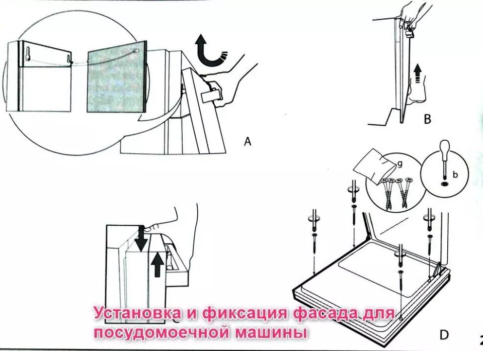 Как правильно установить фасад на встраиваемую посудомоечную машину: советы и нюансы