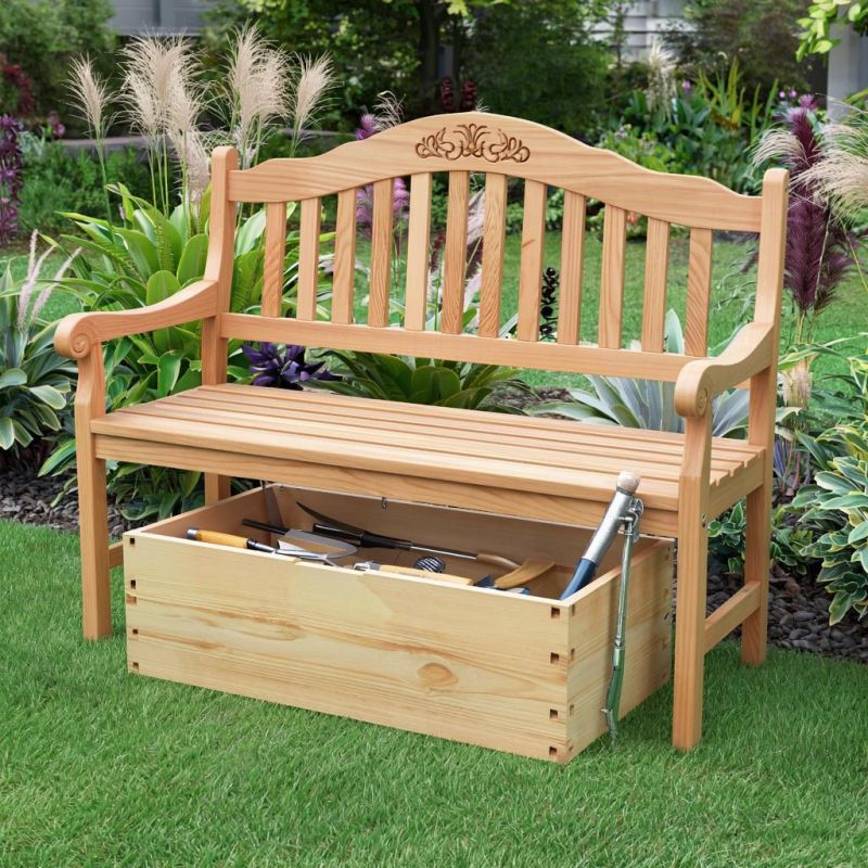 Как садовая скамейка с потайным ящиком решает проблемы хранения на даче