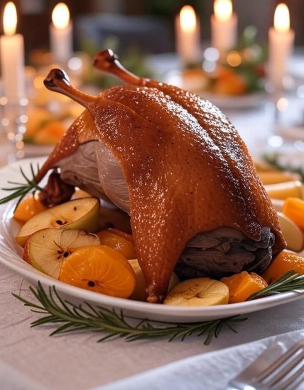 Секрет Уютного Праздничного Ужина: Утка с Яблоками