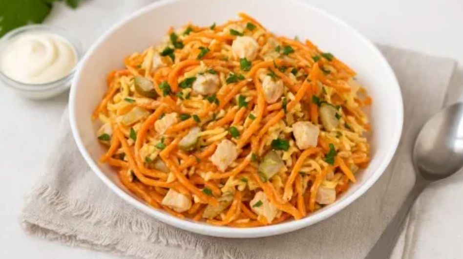 Салат «Лисичка»: откройте для себя новый кулинарный хит с курицей и корейской морковью
