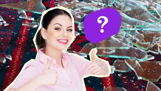 Сами до такого не додумаетесь: вот как собрать мелкие стекла с ковра без пылесоса