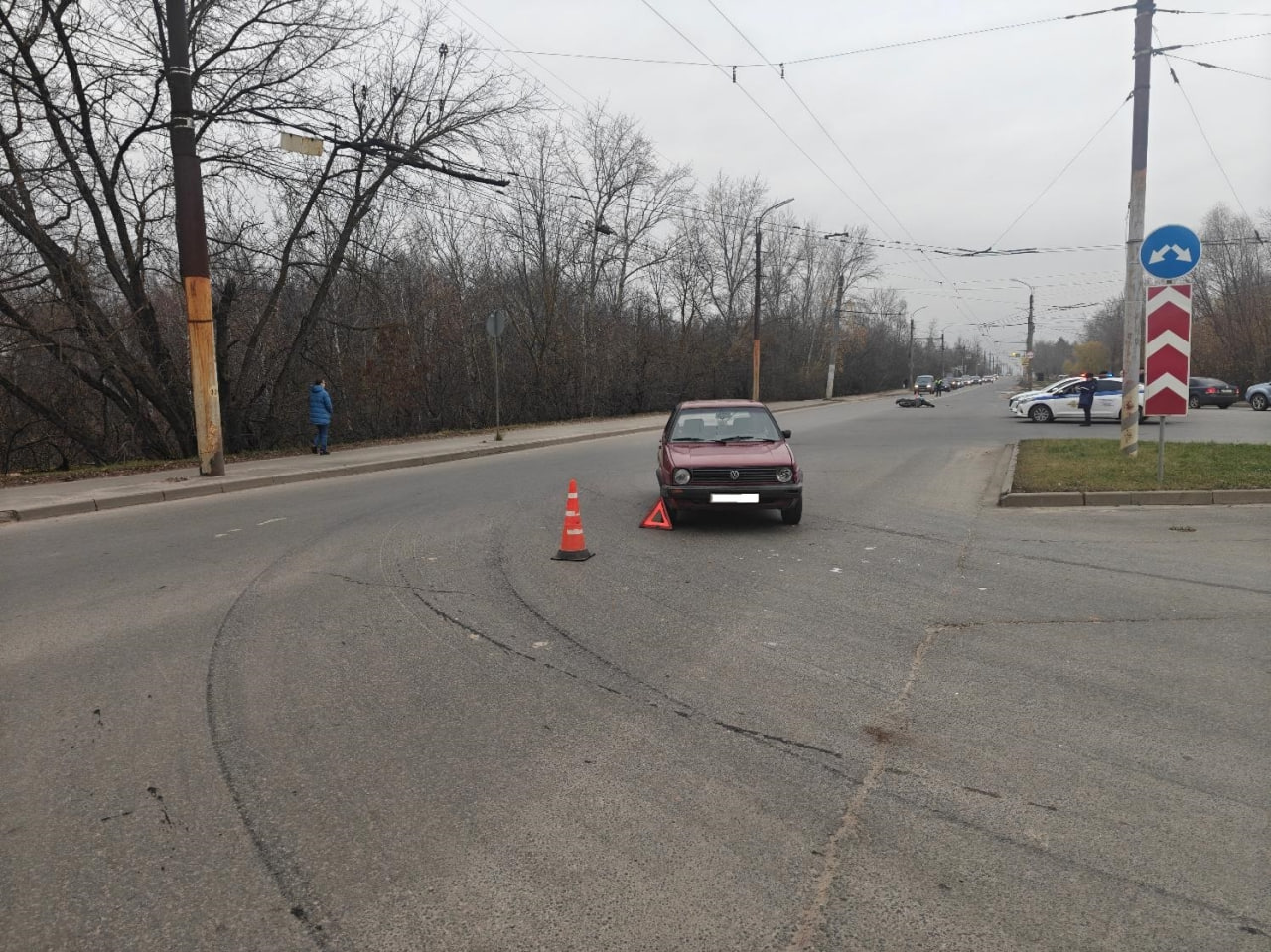 В Орле пожилой водитель сбил мотоциклиста без прав