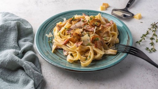 Паста с грибами еще никогда не была такой нежной: добавьте в блюдо всего один продукт