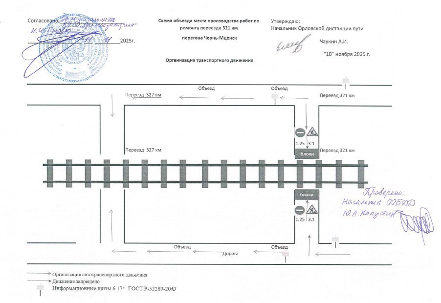 Сегодня движение через железнодорожный переезд по дороге, что ведет к Спасскому-Лутовиново, закрыто