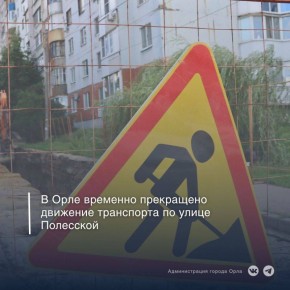 В связи с необходимостью устранения аварийной ситуации на канализационном коллекторе движение транспортных средств по улице Полесской на участке от ул. Салтыкова-Щедрина до ул. Октябрьской временно прекращено