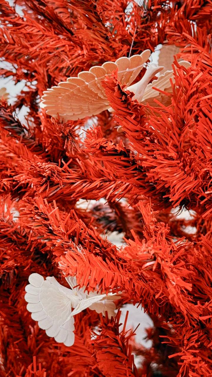 На Ленинском мосту засияли первые корпоративные ели: одна из них оформлена в стилистике Поморья На Ленинском мосту засияли первые корпоративные ели: одна из них оформлена в стилистике Поморья