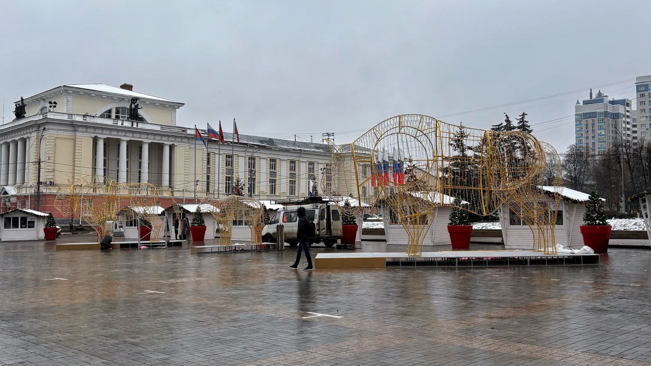 На площади Ленина в Орле установили фигуры зубров На площади Ленина в Орле установили фигуры зубров