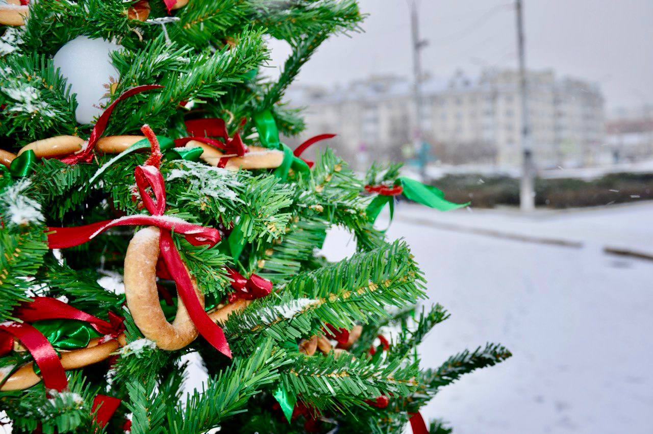 «Хлебная ёлка»: Орловский хлебокомбинат украсил ель на Ленинском мосту выпечкой собственного производства «Хлебная ёлка»: Орловский хлебокомбинат украсил ель на Ленинском мосту выпечкой собственного производства