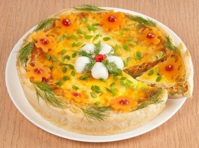 Открытый пирог с кабачками
