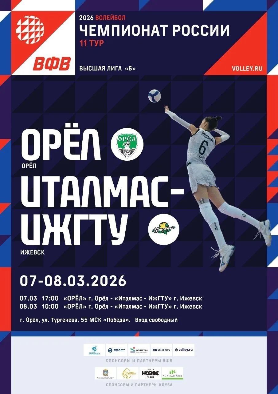 Орловские волейболистки сразятся с командой из Ижевска