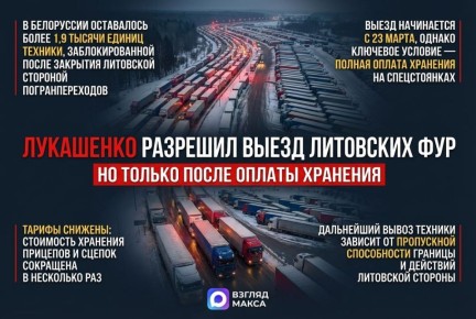 Александр Лукашенко разрешил выезд литовских грузовиков, которые с ноября 2025 года оставались на территории Белоруссии после закрытия литовской стороной погранпереходов