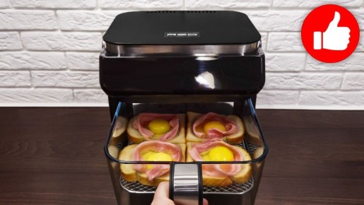 Вкусный и простой завтрак: хлеб с яйцом в аэрогриле