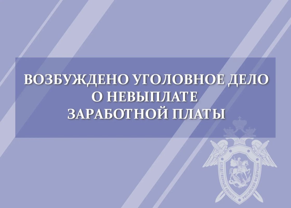 В Железнодорожном районе города Орла возбуждено уголовное дело о невыплате заработной платы