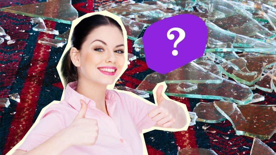 Сами до такого не додумаетесь: вот как собрать мелкие стекла с ковра без пылесоса
